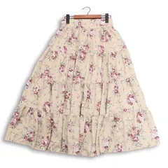 axes femme アクシーズファム 秋冬★ ローズ柄 フラワープリント ティアード ロング フレアスカート Sz.F レディース