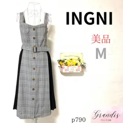 【美品】 INGNI イング レディース ロング ワンピース 綿 コットン 100% ノースリーブ Mサイズ 旅行 まちぶら ランチ ディナー パーティ 細見え スリム タイト リラックス 部屋着 古着女子 P790
