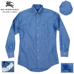 【B3692】【新品同様】BURBERRY BLACK LABEL バーバリーブラックレーベル 長袖シャツ ボタンダウンシャツ チェック ホースマーク サイズ39