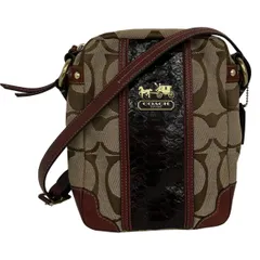 COACH(コーチ) ショルダーバッグ ハンプトンズシグネチャー ショルダーバッグ 12471 カーキ×ボルドー レザー