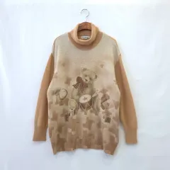 EL MIDAS ウール ヴィンテージ クマ タートルネック オーバーサイズ ニット