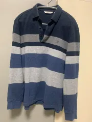 100 OLZEN メンズ ストライプ カラ Tシャツ