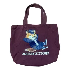 (即納) メゾンキツネ バーガンディ エコバッグ トートバッグ