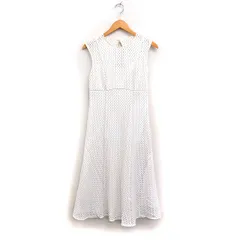 ジルバイジルスチュアート JILL by JILLSTUART カットワークレース フレア ワンピース ノースリーブ ロング丈 M オフホワイト 白 /FT43