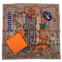 新品同様 HERMES エルメス カレ90 LELABORATOIRE DU TEMPS 時の実験室