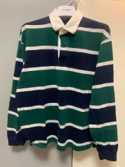 UNIQLO ボーダー柄 ラグビー シャツ メンズ 長袖Tシャツ