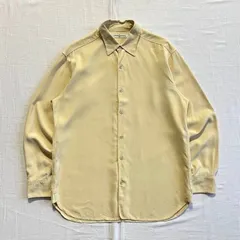 希少　90～00s　archive　旧タグ　Tommy Bahama　トミーバハマ　ロングスリーブ　長袖シルクシャツ　メンズ 　イエロー　グッドレギュラー　M相当　一点物　アメカジ　西海岸　古着　ストリート　long sleeve silk shirt