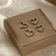 ピアス ワンタッチピアス ミニハートピアス つけっぱなし ステンレスピアス 引っかからない ハートピアス 金属アレルギー対応 韓国アクセサリー　アクセサリー　ゴールド　シルバー　455P　シースキー【seasukii公式ショップ】