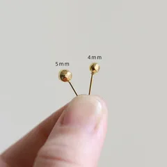 ピアス ステンレスボールピアス ステンレスピアス シンプルピアス つけっぱなしピアス ボールピアス 金属アレルギーピアス 韓国アクセサリー　アクセサリー　ゴールド　レディース　464P　シースキー【seasukii公式ショップ】