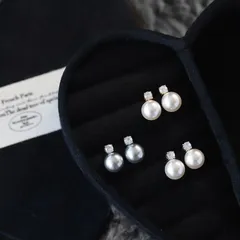 ピアス パールピアス ステンレスピアス ジルコニアピアス パールピアス 金属アレルギー対応 つけっぱなし お風呂OK レディース ジュエリー 韓国アクセサリー　アクセサリー　ゴールド　シルバー　465P　シースキー【seasukii公式ショップ】