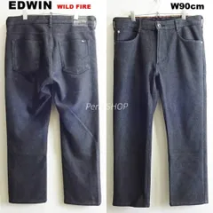 EDWIN　エドウィン　Jerseys　WILDFIRE　W90cm / メンズ L 相当　暖パン　ER03WF　タイトストレートデニム　ストレッチ　チャコールグレー　チェック　ジャージーズ　ワイルドファイア　防寒