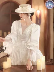 新品 未使用 ウェディングドレス レディースドレス サテンが奏でるレトロウェディングドレス結婚式の前撮り　お色直しに◎　フォト婚