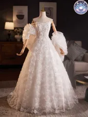 新品 未使用 ウェディングドレス レディースドレス 花に包まれる幸せ特別な装いチューブトップのウェディングドレス　結婚式　前撮り