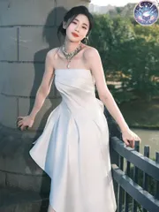 新品 未使用 ウェディングドレス レディースドレス フレンチスタイル ウェディングドレス　結婚式の前撮りに◎ フォトウェディング