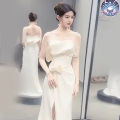 新品 未使用 ウェディングドレス レディースドレス 2026年夏 フレンチスタイルチューブトップ軽量ウェディングドレス　前撮り