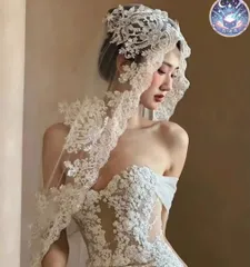 新品 未使用 ウェディングドレス レディースドレス 高級ベール 前撮り写真映え最高　ウェディングヴェール　結婚式