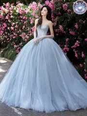 新品 未使用 ウェディングドレス レディースドレス チューブトップイブニングドレスカラードレス　パーティードレス　結婚式　前撮り