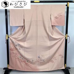 ZF-1003 付下げ 金箔 金彩 辻ヶ花 広衿 正絹 薄紫 暈し 扇 上品 - メルカリ