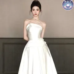 新品 未使用 ウェディングドレス レディースドレス エレガントなロングトレーンウェディングドレス 結婚式前撮り