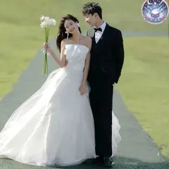 新品 未使用 ウェディングドレス レディースドレス 大人気プリンセスラインウェディングドレス　結婚式　レース仕様　前撮り最適