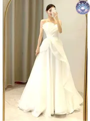 新品 未使用 ウェディングドレス レディースドレス チューブトップ　シンプル　ウェディングドレス