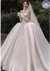 新品 未使用 ウェディングドレス レディースドレス フランスチューブトップウェディングドレス