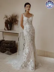 新品 未使用 ウェディングドレス レディースドレス フレンチヘップバーン風ウェディングドレス