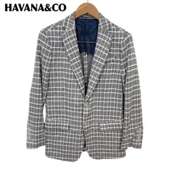 【美品】 HAVANA&CO テーラードジャケット 44 グレー チェック