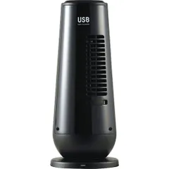 【新品・2営業日で発送】アピックス ミニタワーファン 【USBポート付／スマホ・タブレット充電可能】 アロマ対応 ブラック(AFT-325M BK)