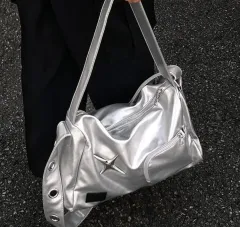 シルバーカラーバッグ エイブリーバッグ シルバー スター ショルダーバッグ Y2K バッグ