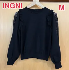 INGNI（イング）肩袖レースフリルトップスカットソー　サイズM