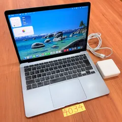 【動作確認済み】 MacBook air 13インチ 2020 アップル Apple M1 16GB 512GB 動画編集可能 カメラ内蔵 ノートPC ノートパソコン SSD搭載 macOSインストール済み 【4034】