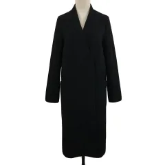 ユナイテッドトウキョウ UNITED TOKYO コート ノーカラー Vネック ロング 無地 ウール 長袖 2 黒 ブラック