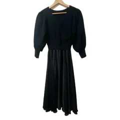 CELFORD(セルフォード) ワンピース サイズ36 S レディース美品  - 黒 Vネック/長袖/ロング/ニット