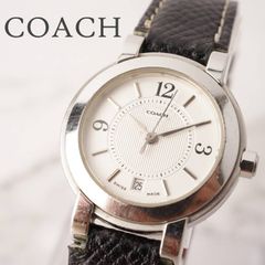 COACH コーチ W523 電池ベルト新品 ラウンドフェイス デイト ホワイト 