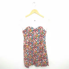 マーキュリーデュオ MERCURYDUO ワンピース ひざ丈 花柄 レース 薄手 プルオーバー 半袖 F アイボリー ピンク /TT38