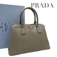 【価格交渉/質問大歓迎♪】プラダ プロムナード サフィアーノ 三角ロゴ ハンドバッグ グレージュ　5648