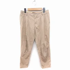インディヴィ INDIVI チノパン テーパード パンツ タック 無地 コットン 綿 36 ベージュ /FT39