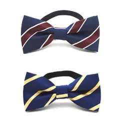 特価商品　蝶ネクタイ 子供用 ストライプ キッズ Fairy] ボウタイ 男の子 入学式 卒園式 [Ever 卒業式 ネイビー ２点セット