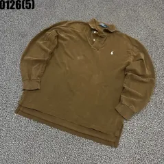 ポロ ラルフローレン ブラウン 長袖 ポロTシャツ m 0126