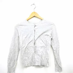 ケーティー キヨコ タカセ  K.T KIYOKO TAKASE カーディガン シンプル リブ 丸首 長袖 コットン 綿 5 ライトグレー /MT17