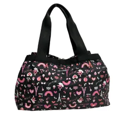 LESPORTSAC(レスポートサック) ハンドバッグ - 黒×ピンク×マルチ ハート