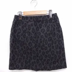 アーバンリサーチ URBAN RESEARCH スカート ヒョウ柄 レオパード 台形 ミニ 起毛 ウール 38 グレー 灰 /FT9