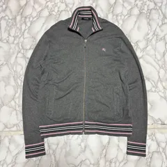 トレンド【Burberry Black Label バーバリーブラックレーベル  【商品名】ロゴ 刺繍/ジップ スウェット/ドライバーズジャケット ブルゾン