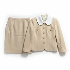 ハナエモリ 森英恵 HANAE MORI スーツ セットアップ ジャケット スカート 飾りボタン 裏地付き ポケット 11A3サイズ 984955