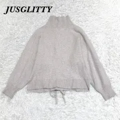 【美品】 JUSGLITTY ハイネックニット・セーター 1 ベージュ