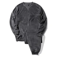 [Nutopia] もこもこ 上下セット パジャマ 両面フリース (チャコール/L)