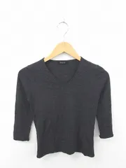 ボールジー BALLSEY トゥモローランド ニット セーター Vネック 無地 シンプル ウール 七分袖 チャコールグレー 灰 /TT25