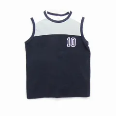 ユニクロ UNIQLO 子供服 タンクトップ ボートネック 綿混 数字プリント 140 ブラック 黒 カーキ ホワイト 白 /HT18
