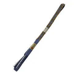 【美品】 帯締め 優品 幾何学 金糸 水色 正絹 和装小物  【中古】